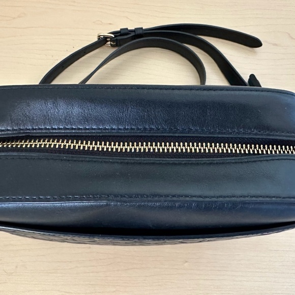 Coach Camera Bag in Signature Embossed Leather, Black - Picture 5 of 6